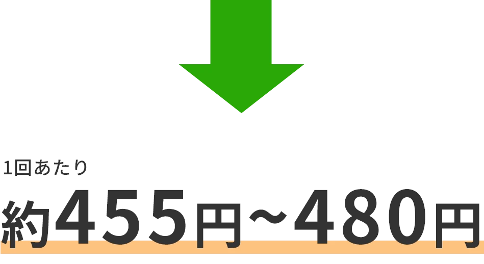 1回あたり約455円～480円